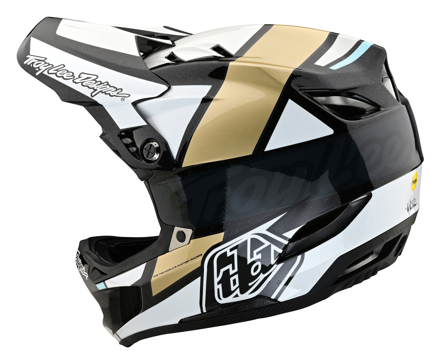 Casco Troy Lee Designs D4 de Carbón Team Gold